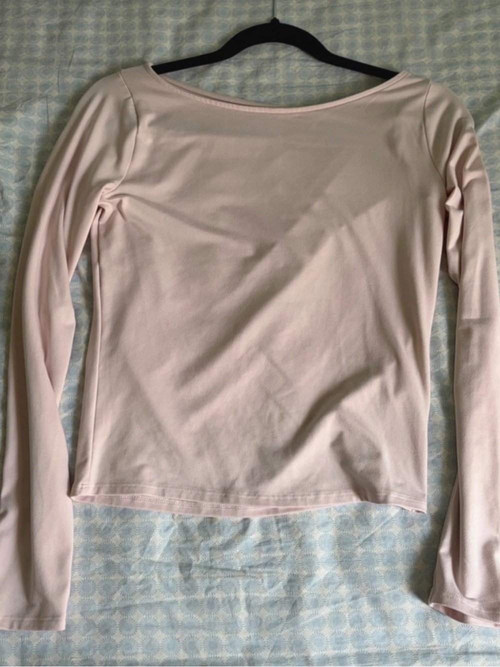Hollister Pale Pink Long Sleeve Boatneck Top